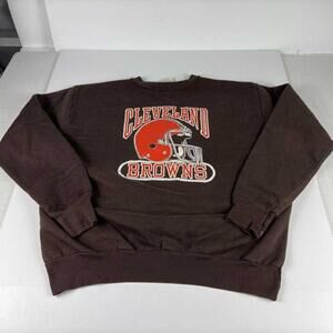 90S Cleveland Browns Nfl Sweatshirt Brown Crewneck Shirt K24666